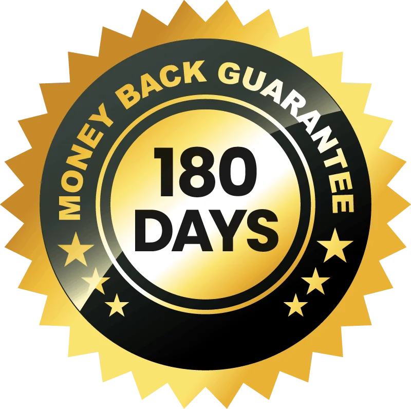 Synaptigen 180 Day 100% Money Back Guarantee Badge